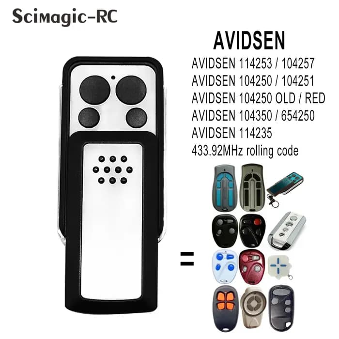 AVIDSEN 114253 Télécommande pour ouvre-porte de garage compatible avec 104251 104350 114235 104250 104257
