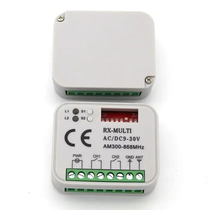 B02B-récepteur à distance de porte de garage 433 868MHz RX MULTI 300-900MHZ récepteur AC/DC 9-30V avec télécommande