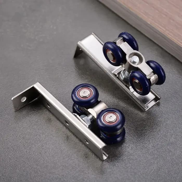 2 pièces/ensemble porte coulissante rouleau matériel portes coulissantes poulie 4 roues maison chambre
