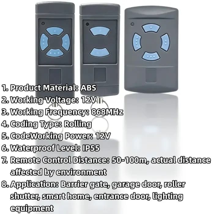 Télécommande HORMANN 868 MHz HSM4 HSM2 HS2 HS4 HSE2 HSE4 HSZ1 HSZ2 HSP4 pour porte de garage