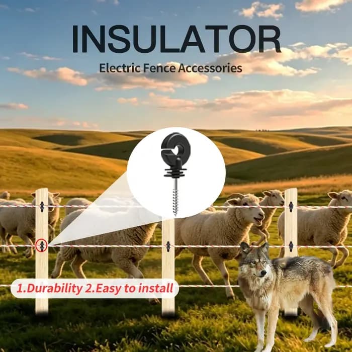 80 isolateurs de clôture électrique, 1 kit d'outils d'installation, isolateurs de poteau à clipser en plastique pour poteaux en T et poteaux en bois, pour fermes et ranchs