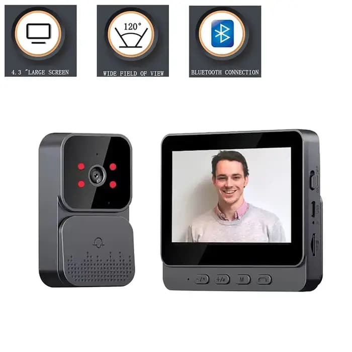 Sonnette vidéo intelligente WiFi 2.4G sans fil avec interphone
