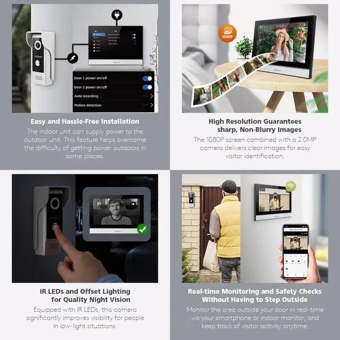 Tuya – visiophone intelligent WIFI HD 10 pouces