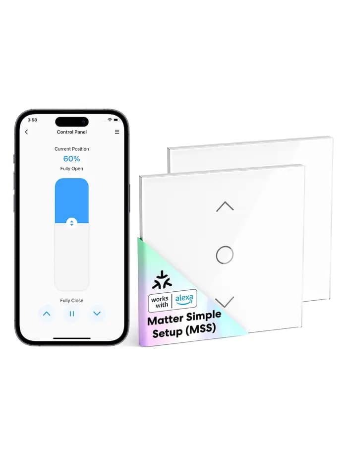 Meross Smart Matter Minuterie de volet roulant UE (MRS100MA) Commande vocale