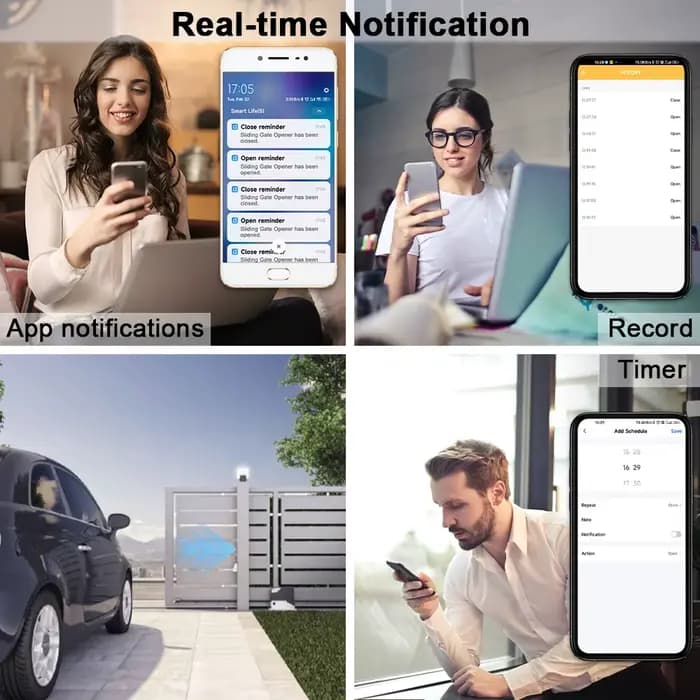 Tuya Smart Life - Contrôleur d'ouverture motorisée à bras articulé - Système d'alerte de sécurité - Contrôle vocal