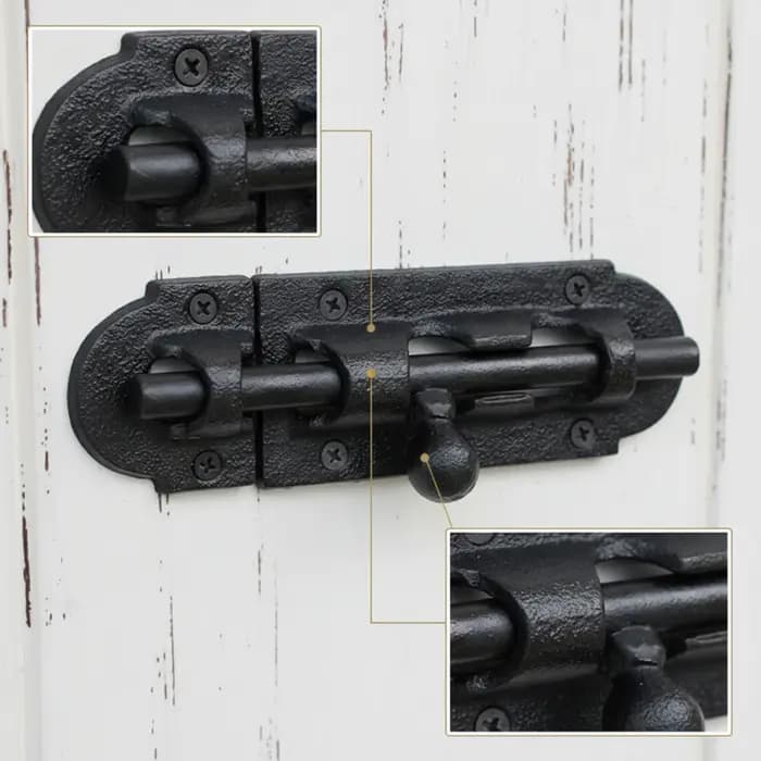 Loquet de porte coulissant de style antique, verrou de portail coulissant, quincaillerie extérieure résistante à la rouille pour propriétaires, portes en bois