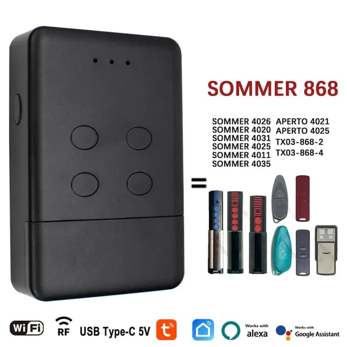 Ouvre-porte de garage intelligent SOMMER 868 Tuya WIFI avec pont RF