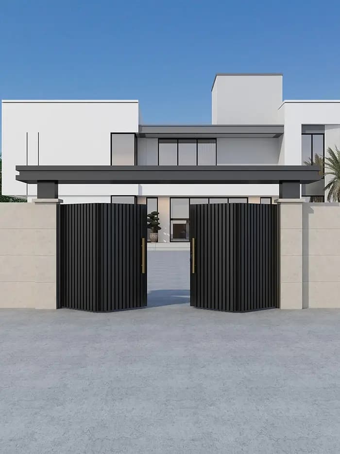 Porte de cour tournante électrique Simple en alliage d'aluminium, porte coulissante de villa en acier inoxydable