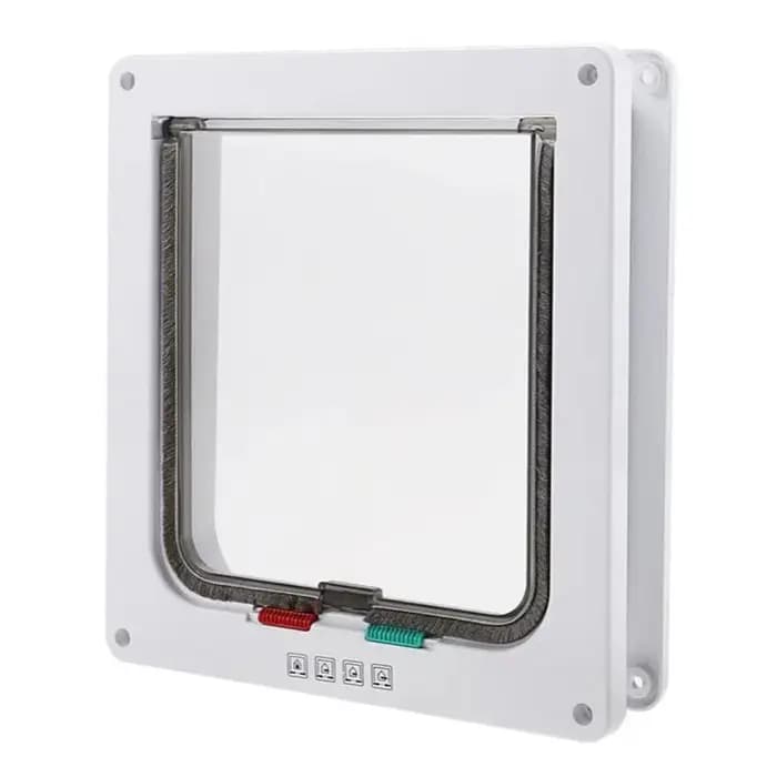 Chatière de Porte pour Chat ABS Magnétique Sécurité Renforcée Intérieure Extérieure Fenêtre Serrure