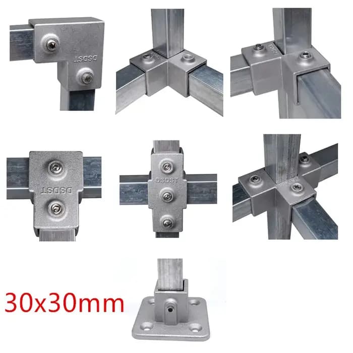 Pièce de raccordement de tube carré en alliage d'aluminium