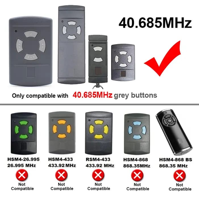 Duplicateur de télécommande de garage 40 685 MHz HSE2 HSE4 HSM4 HSM2 HS2 HS4 pour transmetteur d'ouvre-porte