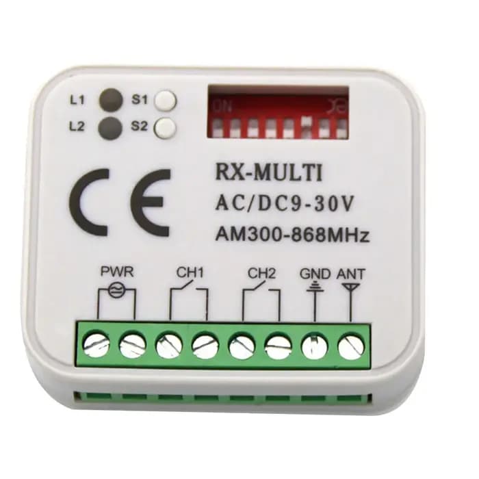 B02B-récepteur à distance de porte de garage 433 868MHz RX MULTI 300-900MHZ récepteur AC/DC 9-30V avec télécommande