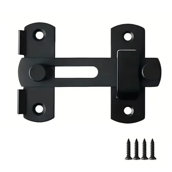 Serrure de porte de grange marketen acier inoxydable, loquets de porte, Cisco à fenêtre, noir argent