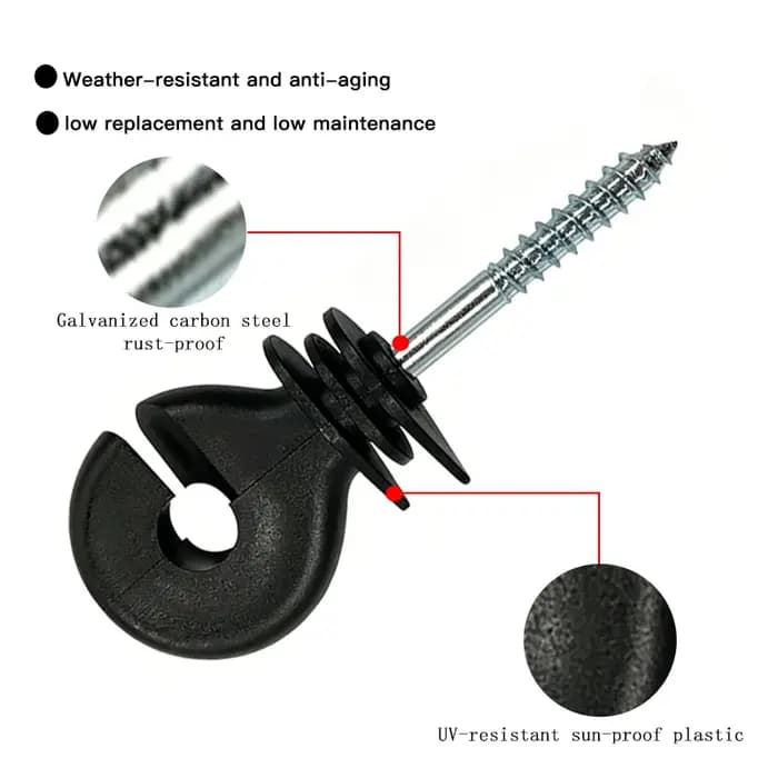 80 isolateurs de clôture électrique, 1 kit d'outils d'installation, isolateurs de poteau à clipser en plastique pour poteaux en T et poteaux en bois, pour fermes et ranchs