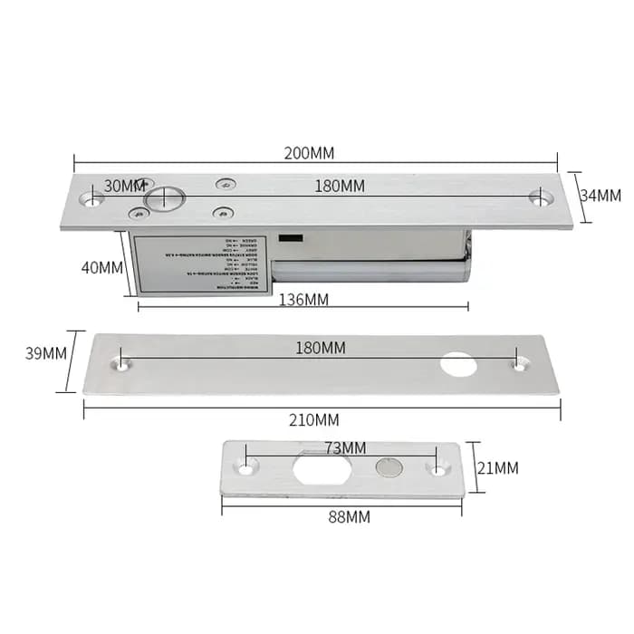 Serrure à boulon électrique à sécurité intégrée DC12V