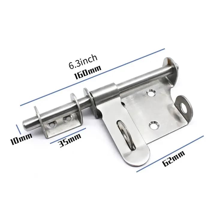 Loquet de sécurité coulissant en métal antirouille avec trou pour cadenas, installation facile pour