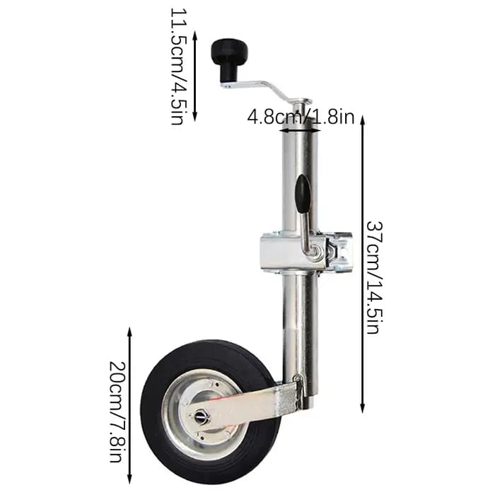 Roue jockey de guidage avec pince