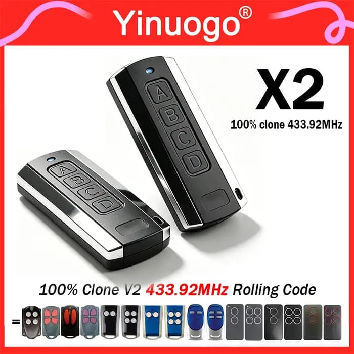 2 pièces, Télécommande V2 433.92MHz 100% Clone V2 PHOENIX PHOENIX2 PHOENIX4 PHOX PHOX2 PHOX4 HANDY2 HANDY4 TSC TRC TXC