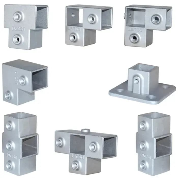 Pièce de raccordement de tube carré en alliage d'aluminium