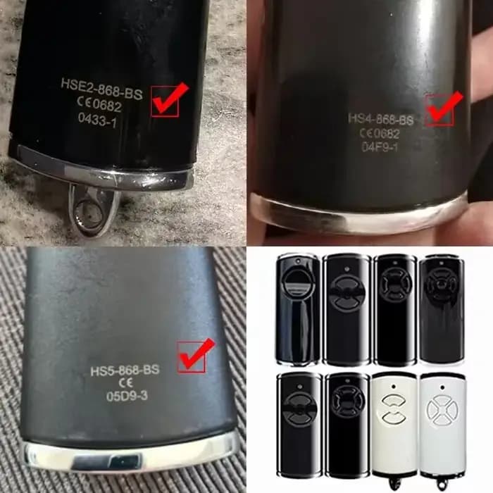 Télécommande de garage pour HS1-868-BS HS4-868-BS HS5-868-BS HSE1-868-BS HSE2-868-BS HSE4-868-BS HSP4-868-BS HSD2-868-BS HSS4-868-BS 868