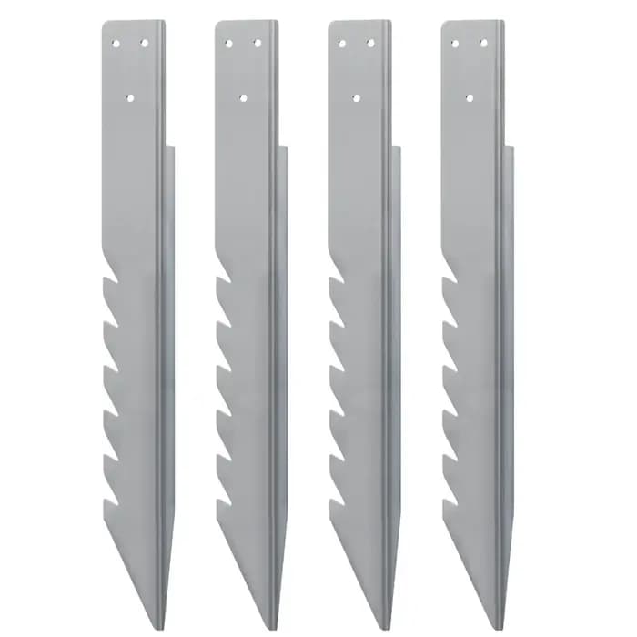 FLYY-4Pcs Ensemble de 4 ancrages galvanisés pour poteaux de clôture, pointes de fixation au sol rési