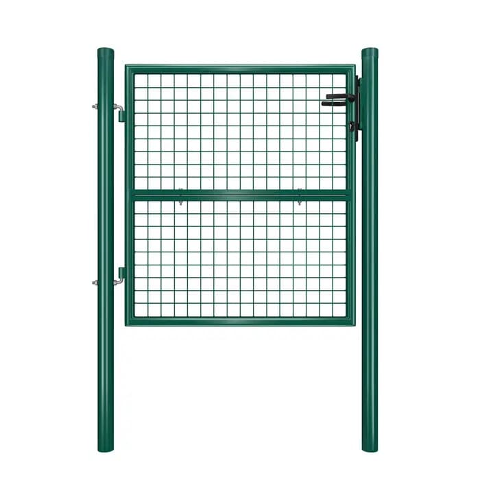 Porte de clôture de jardin en maille d'acier galvanisée avec poignée de porte de serrure et porte de
