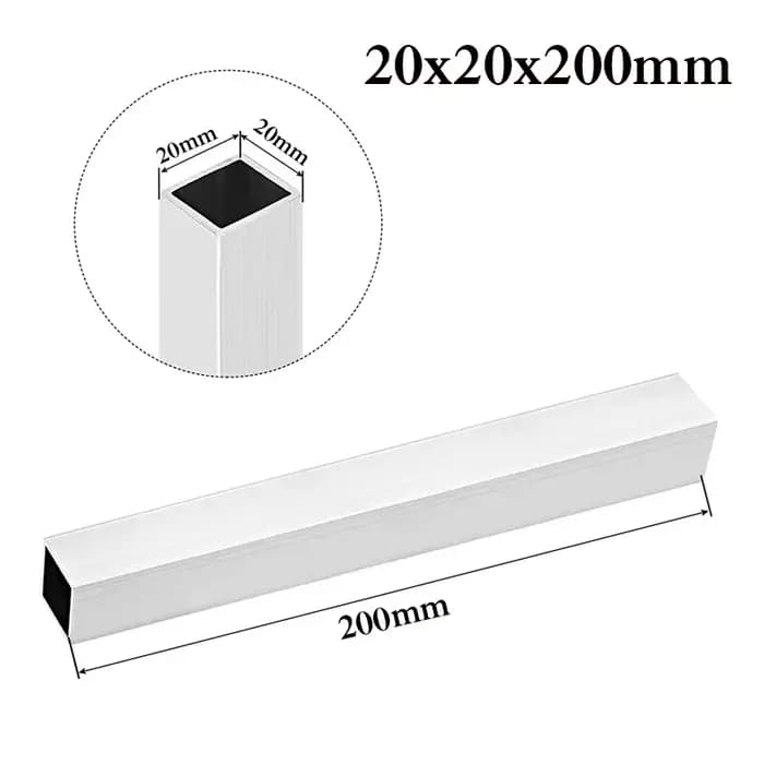1 tube carré en aluminium avec spécifications de 10x1 0mm/20x20mm/30x40