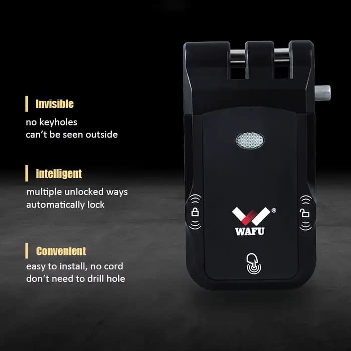 WAFU serrure de porte intelligente sans fil à distance Inivisble Fechadura Inteligente