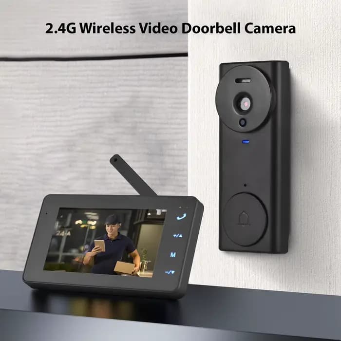 Caméra de sonnette vidéo sans fil avec affichage de moniteur