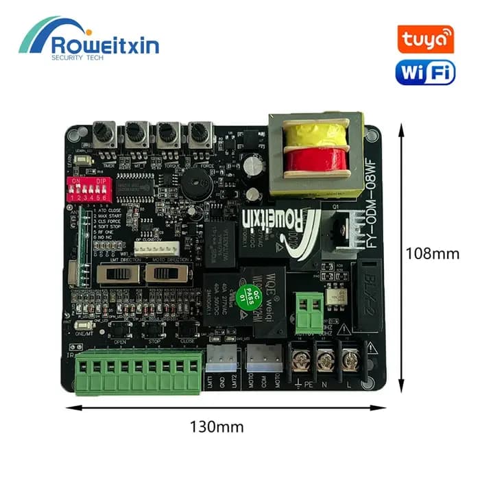 Tuya WiFi porte coulissante 220V PCB pas de fin de course NC est compatible avec universel peut arrêter lentement 