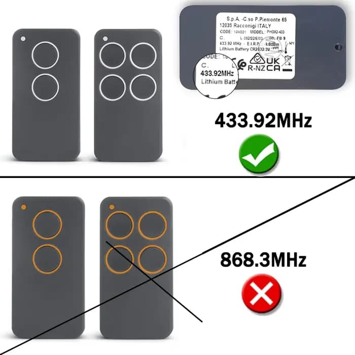 PHOX PHOENIX 2 4 PHOX2 PHOX4 PHOENIX2 PHOENIX4 HANDY2 HANDY4 TSC4 TRC4 TXC4 duplicateur de télécommande de porte de Garage 433.92MHz
