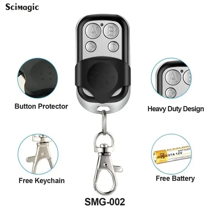 TELCOMA EDGE 2 EDGE 4 Télécommande de garage 433,92 MHz Porte-clés à code fixe