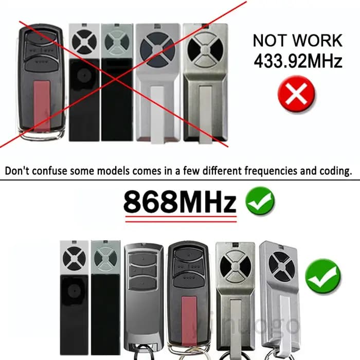 Pour télécommande de porte de garage/portail 868 MHz TX2REV TX4REV TX4REVF TX4EVF TX2EV TX4EV