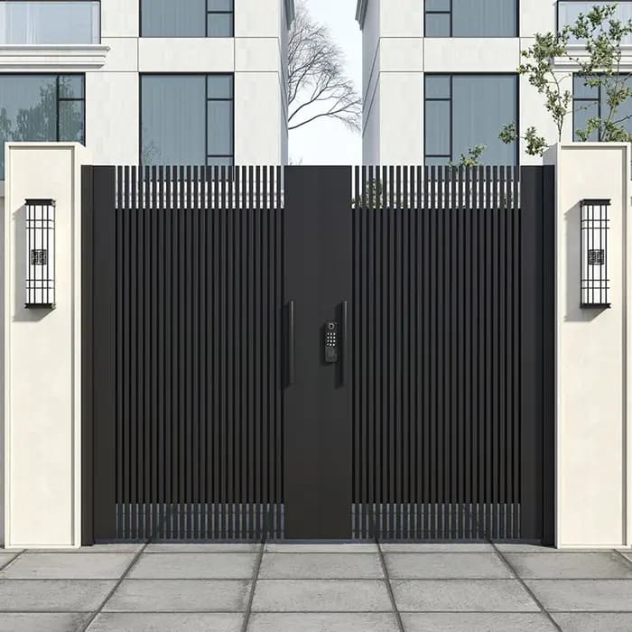 Porte extérieure de cour de maison en alliage d'aluminium, porte de jardin, en acier inoxydable, en