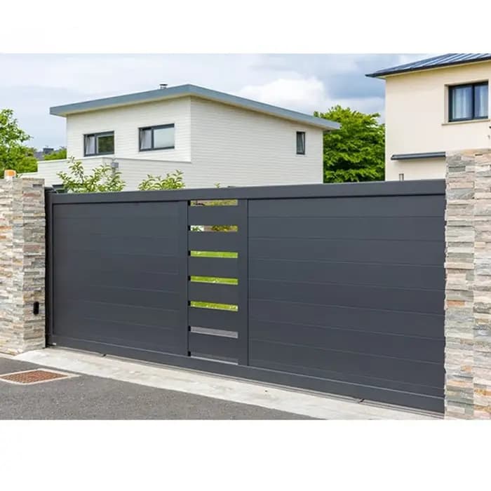 Porte coulissante d'allée en aluminium personnalisée