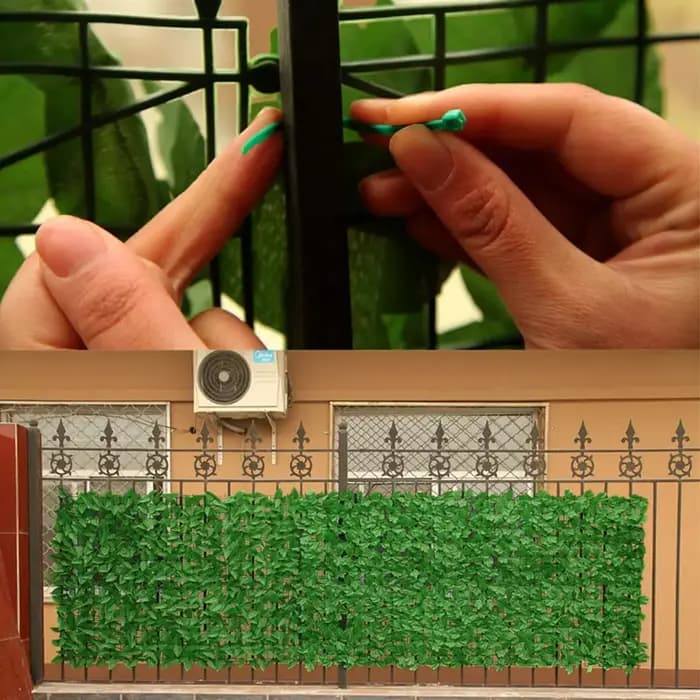 Panneaux de clôture à feuilles artificielles