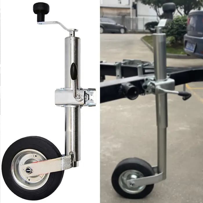 Roue jockey de guidage avec pince
