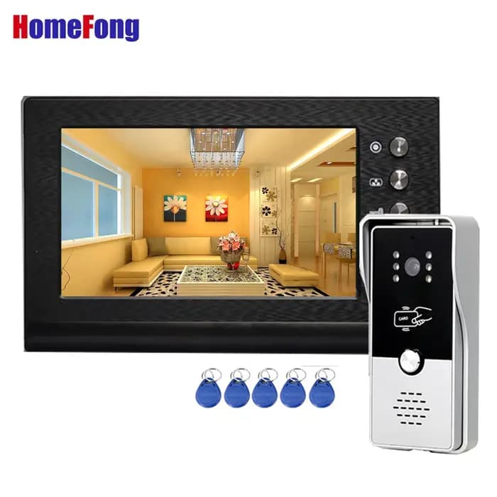 Homefong 7 pouces RFID interphone maison vidéo porte téléphone sonnette avec caméra porte contrôle d