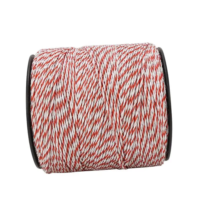 Corde de clôture électrique 500M, fil de clôture électrique blanc et rouge pour bétail, corde conductrice en acier inoxydable, fil de clôture en rouleau