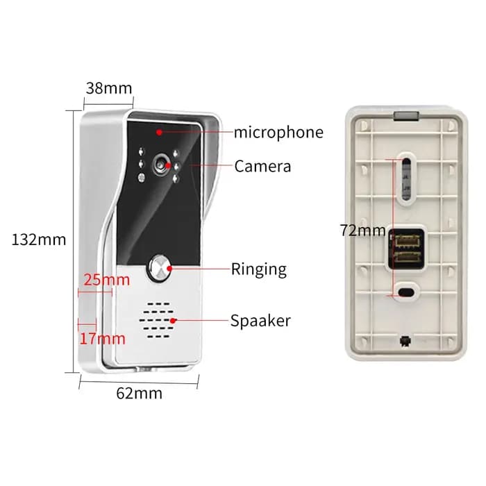 Système d'interphone vidéo filaire couleur de 7 pouces, interphone visuel, caméra, sonnette vidéo, Kits de visiophone pour maison IP Villa appartement M72T
