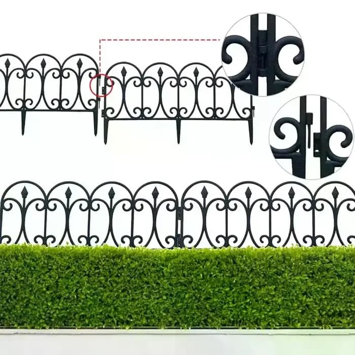 Clôture décorative de jardin, barrière extérieure antirouille en fil métallique, clôture pliante pou