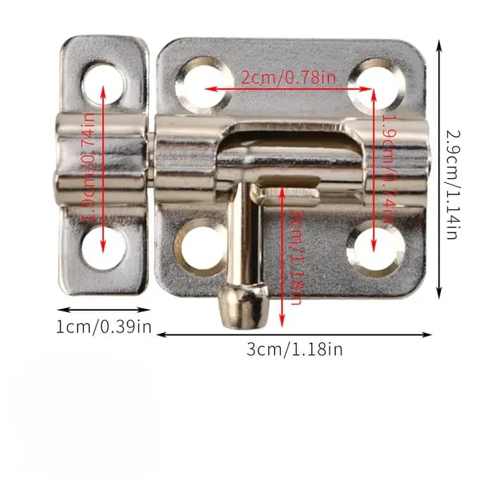 Verrou coulissant de sécurité pour porte avec 6 vis