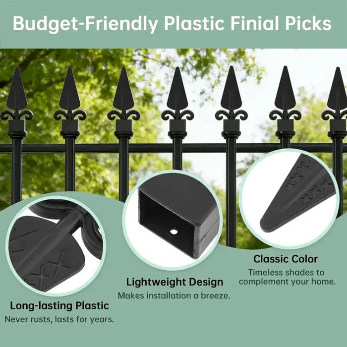 20 pièces de finitions décoratives en plastique pour poteaux de clôture, pour tubes carrés de 1 x 1 pouce / Jardin / Patios