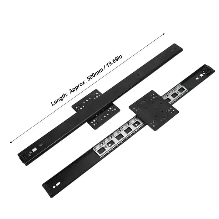 1 paire de rails coulissants dissimulés de 20 pouces, largeur 35 mm, capacité de charge 20 kg, pour porte coulissante de placard ou armoire