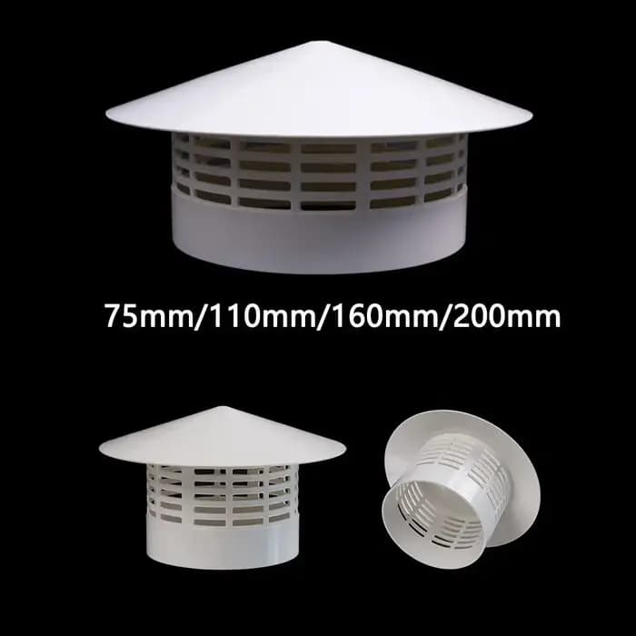 Capuchon de pluie ventilé en PVC pour mur extérieur
