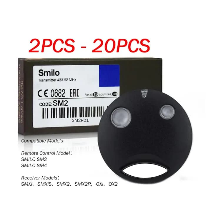 SMILO SM2 SM4 Télécommande de portail pour ouvre-porte de garage 433