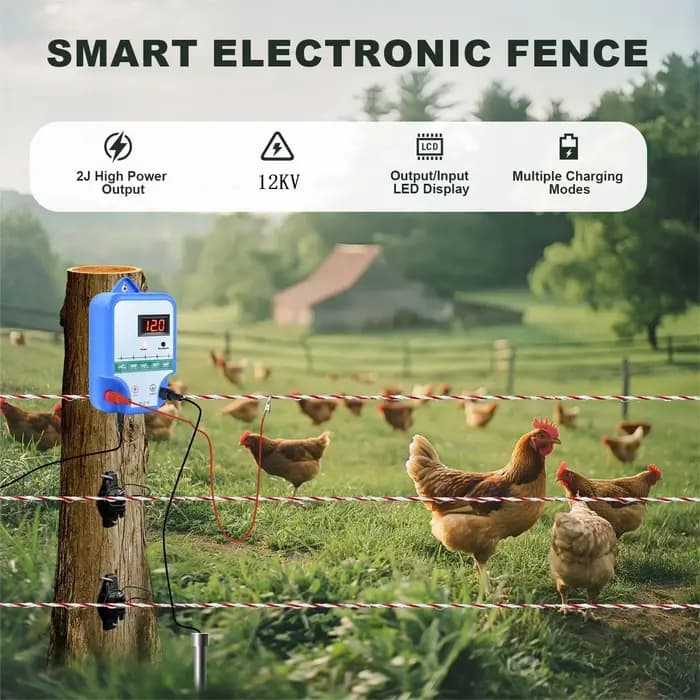 Électrificateur de clôture électrique solaire 15KM