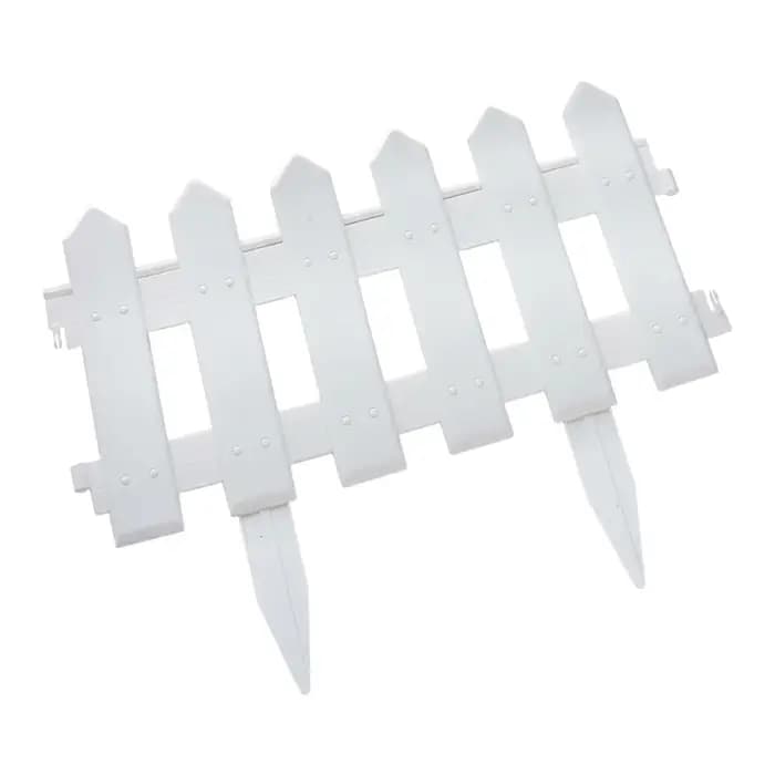 5 panneaux de clôture de jardin blancs en plastique, bordure de clôture à piquets pour pelouse, parterre de fleurs, allée, décoration paysagère