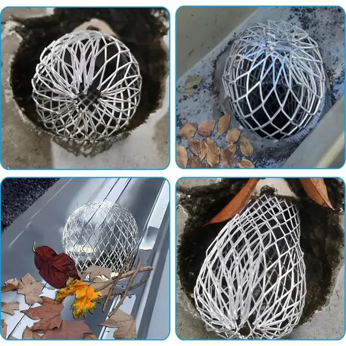 Lot de 8 pièces de grilles de protection en maille métallique en aluminium pour gouttières