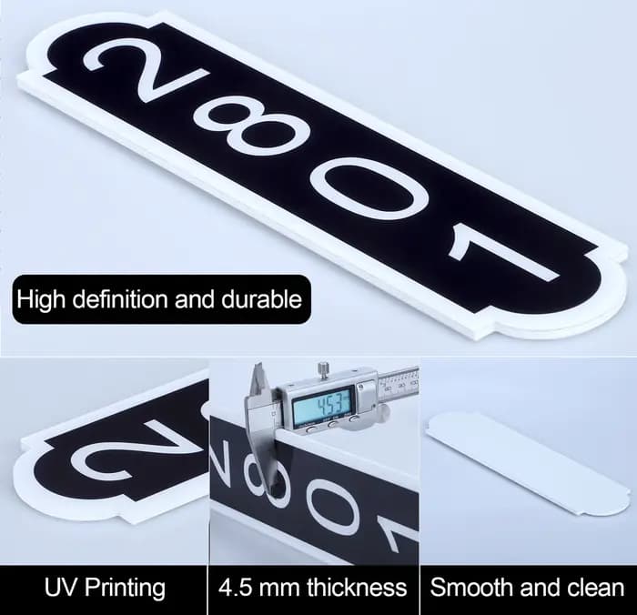 Plaques de numéros de maison personnalisées en PVC acrylique